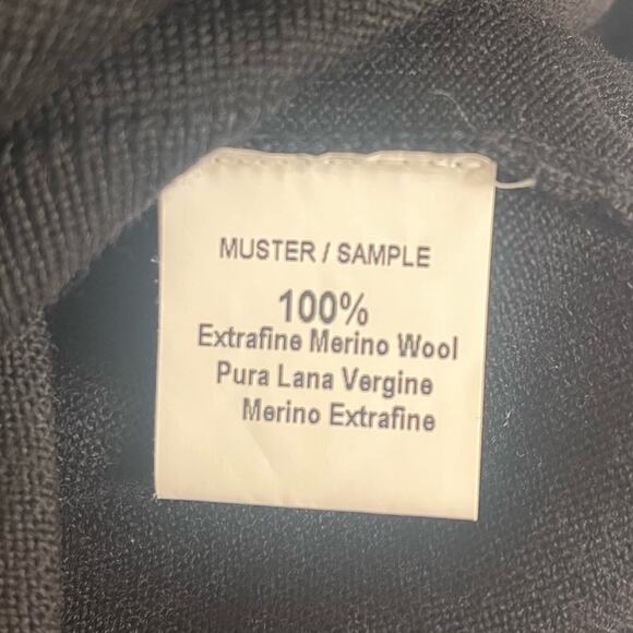 Psycho Bunny Merino Wool V Neck Sweater Mens Large Black Pullover Quiet Luxury - Picture 6 of 10